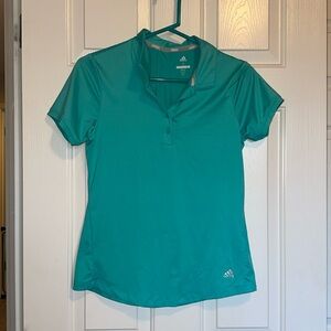 Women's Small Teal Adidas Climacool Golf Shirt EUC